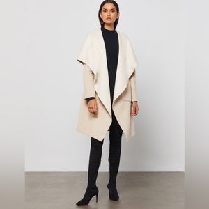 Brinley Handmade Drape Front Drop Shoulder Coat - BCBG